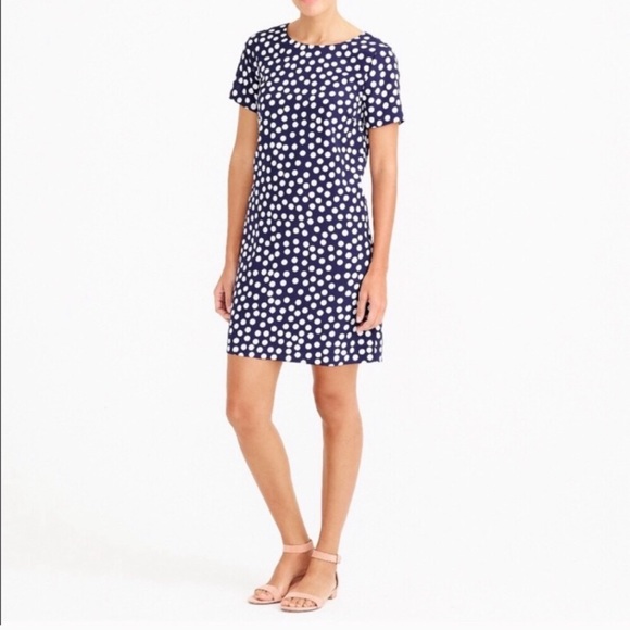 j crew navy polka dot dress